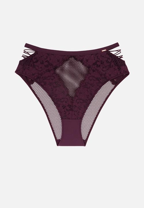 DORINA - High leg brazilian panties - wine
