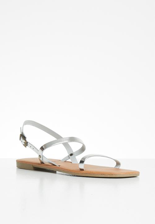 Superbalist - Yandi leather slingback sandal - silver