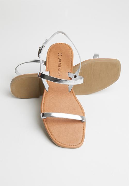 Superbalist - Yandi leather slingback sandal - silver