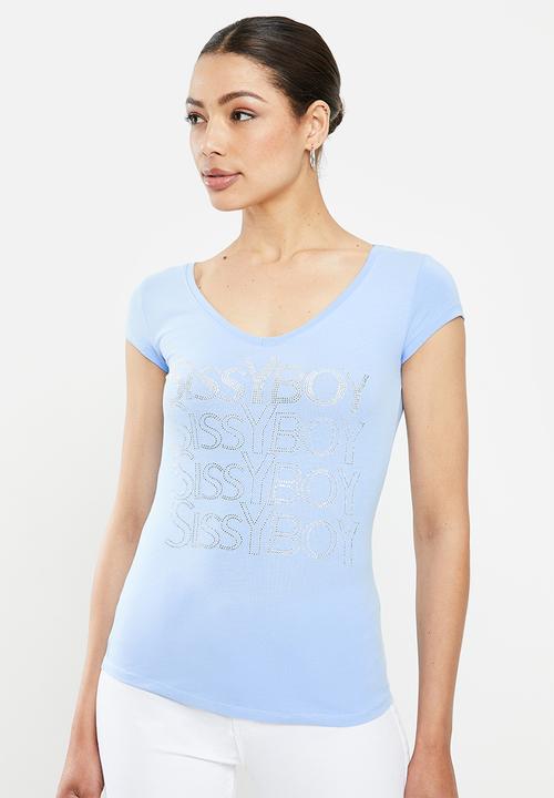 SISSY BOY - One up logo with front bling - cornflower blue