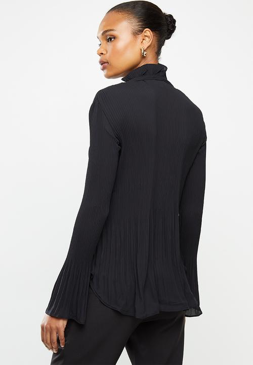 edit - Pleat detail swing blouse - black