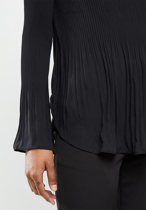 edit - Pleat detail swing blouse - black