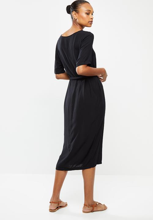 edit - Woven tunic dress - black