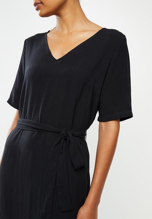 edit - Woven tunic dress - black