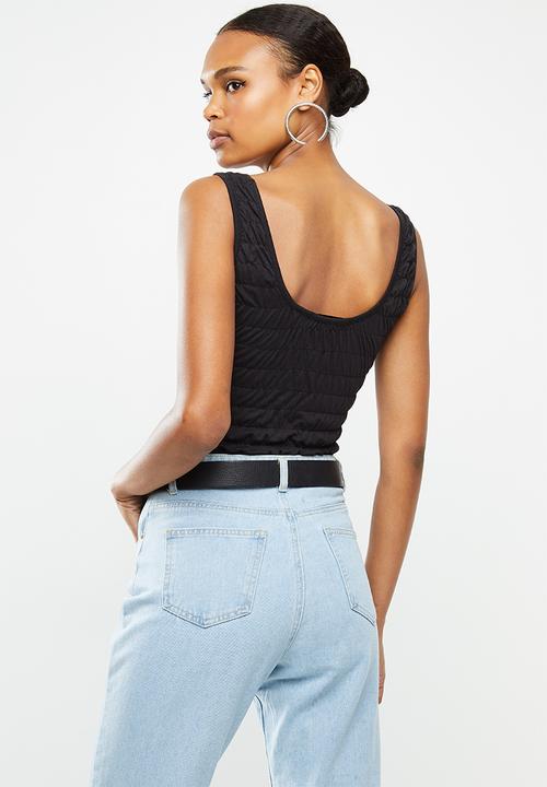 Missguided - Shirred bodysuit - black