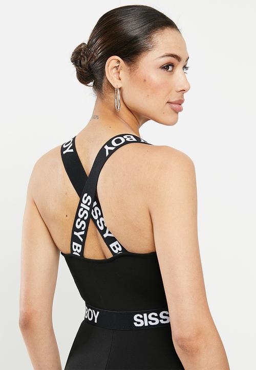 SISSY BOY - Athleisure: all in one leotard - black