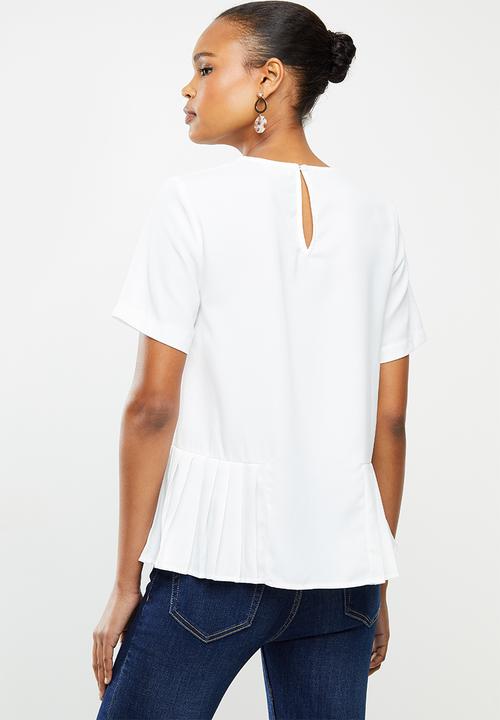 edit - Pleat detail woven shell - milk
