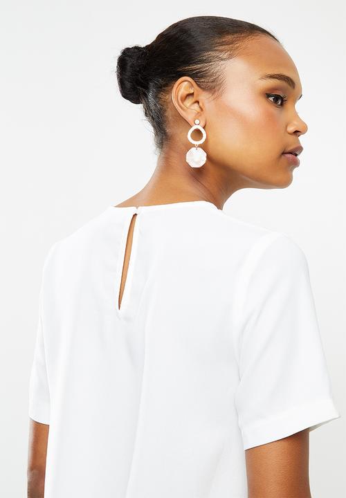 edit - Pleat detail woven shell - milk