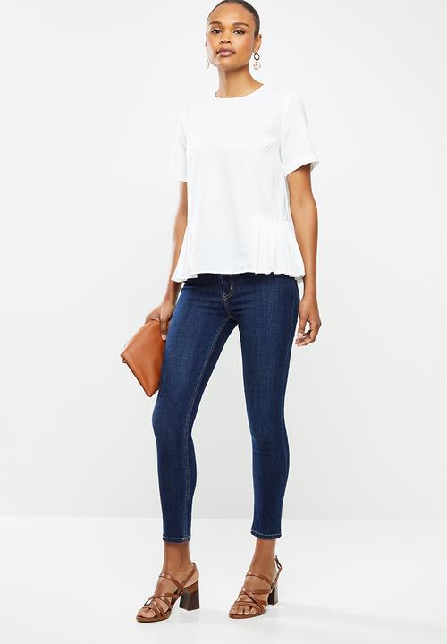 edit - Pleat detail woven shell - milk