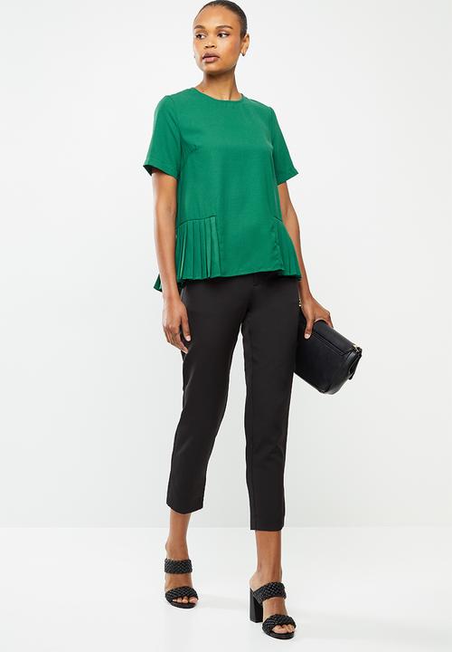 edit - Pleat detail woven shell - emerald