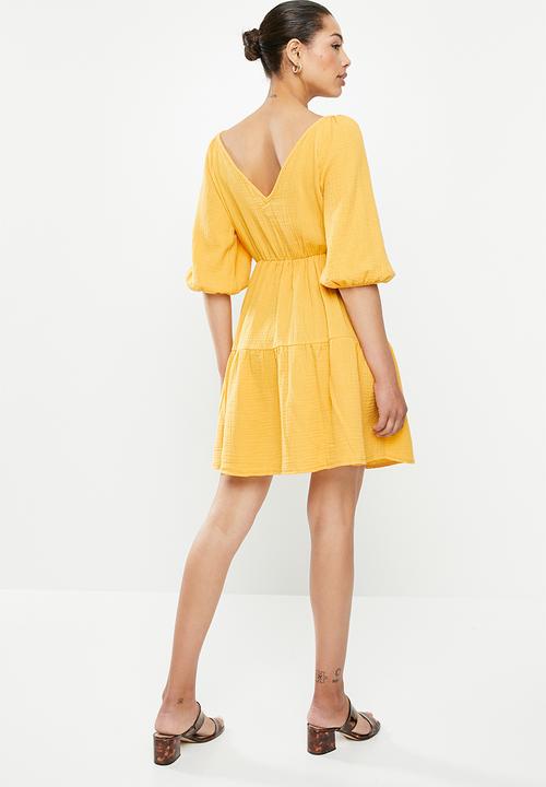 MILLA - Wrap mini dress - yellow