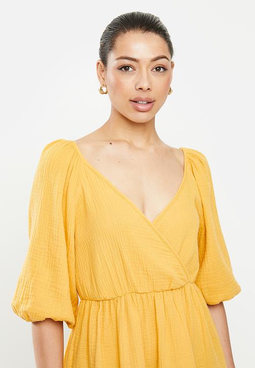 MILLA - Wrap mini dress - yellow