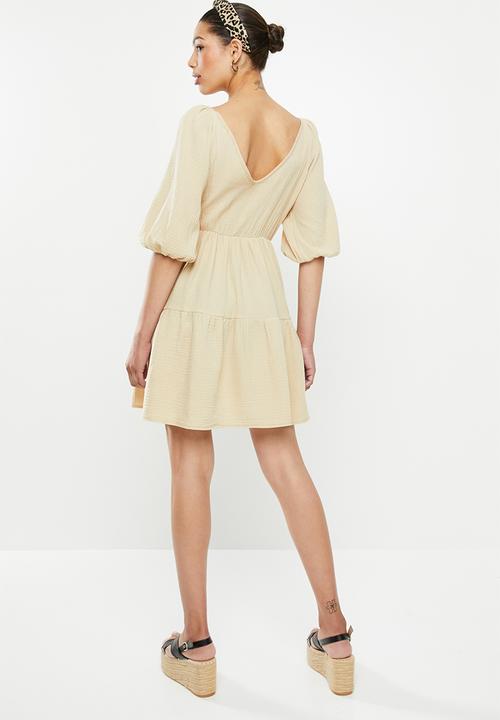 MILLA - Wrap mini dress - stone