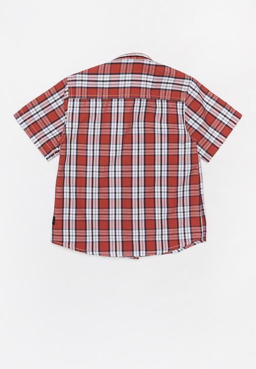 JEEP - Storm short sleeve check shirt - red