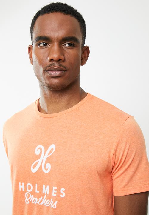 Holmes Bro's - Label tee - orange melange