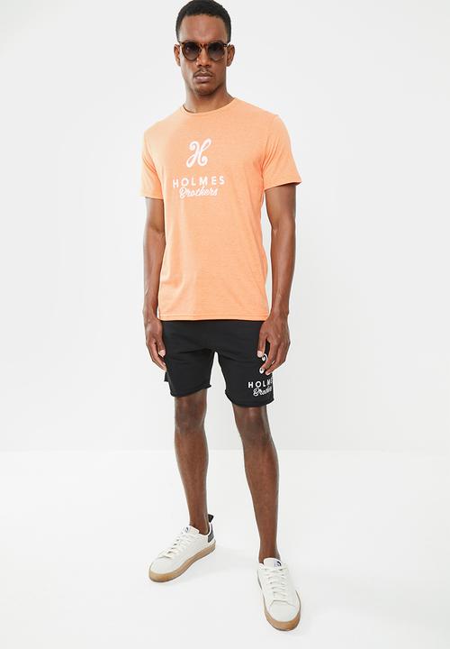 Holmes Bro's - Label tee - orange melange