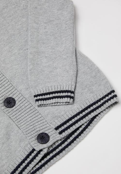 POLO - Boys adrian crested cardigan - grey