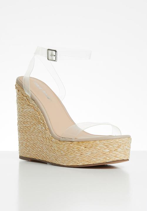 Public Desire - Jourdan clear upper espadrille wedge heel - clear