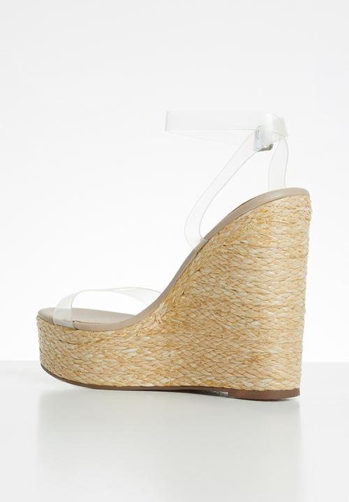 Public Desire - Jourdan clear upper espadrille wedge heel - clear
