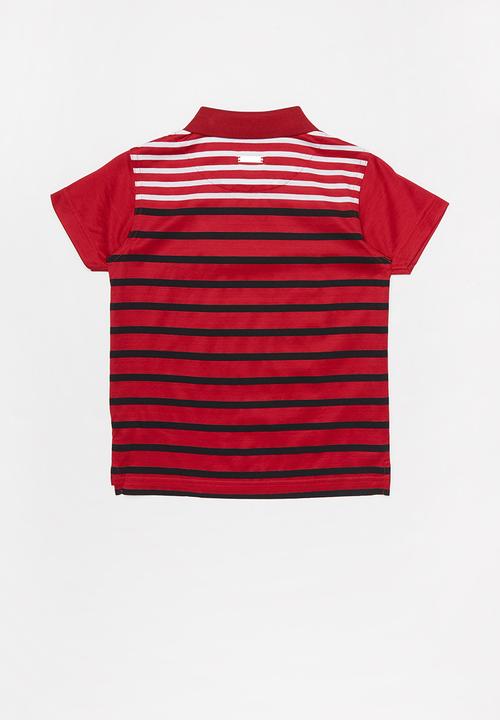POLO - Boys lyle striped golfer - red