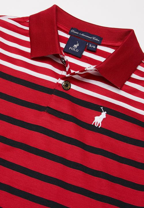 POLO - Boys lyle striped golfer - red