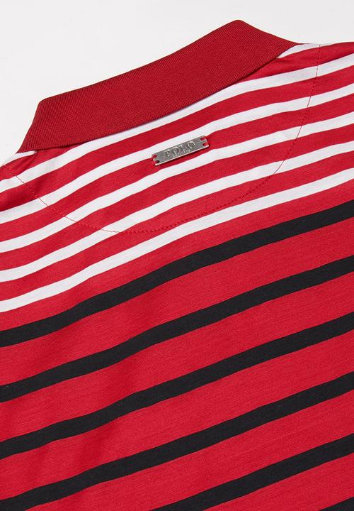 POLO - Boys lyle striped golfer - red