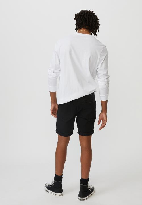 Factorie - Slim cut denim short - true black