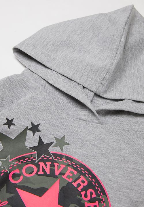 Converse - Converse girls raglan camo star hoodie - grey