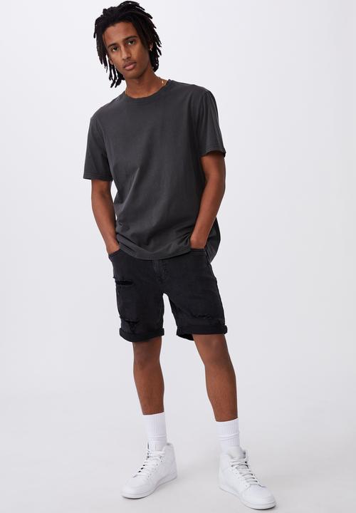 Factorie - Slim cut denim short - washed black