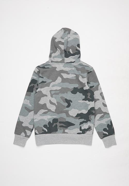 Converse - Converse boys collegiate camo hoodie - grey