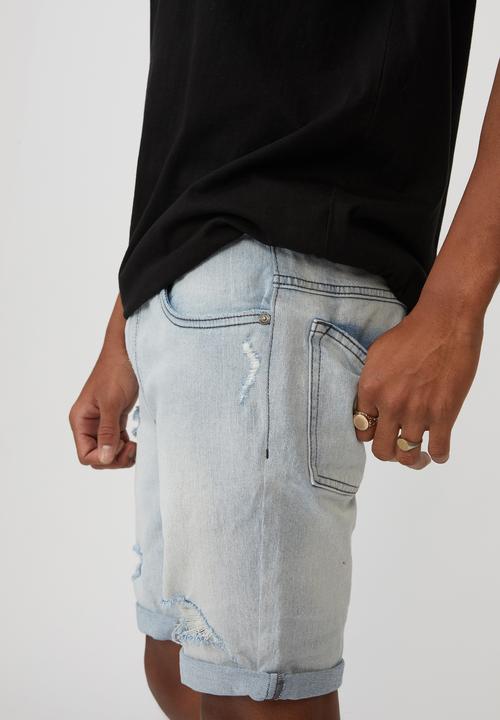 Factorie - Slim cut denim short - pale blue
