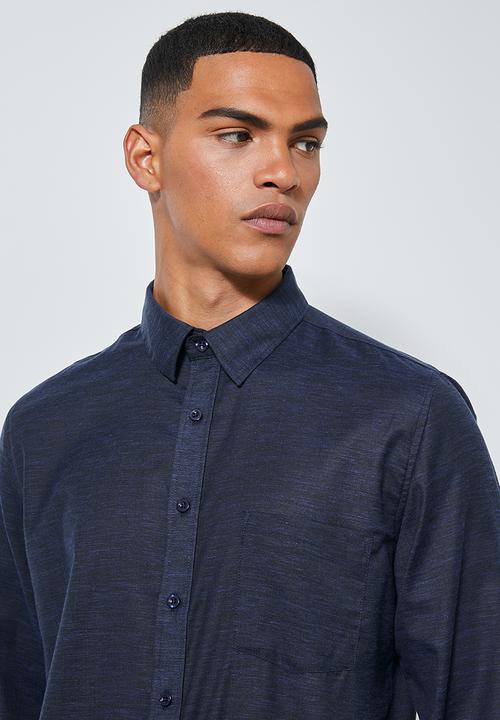 Superbalist - Barber regular fit long sleeve shirt - navy