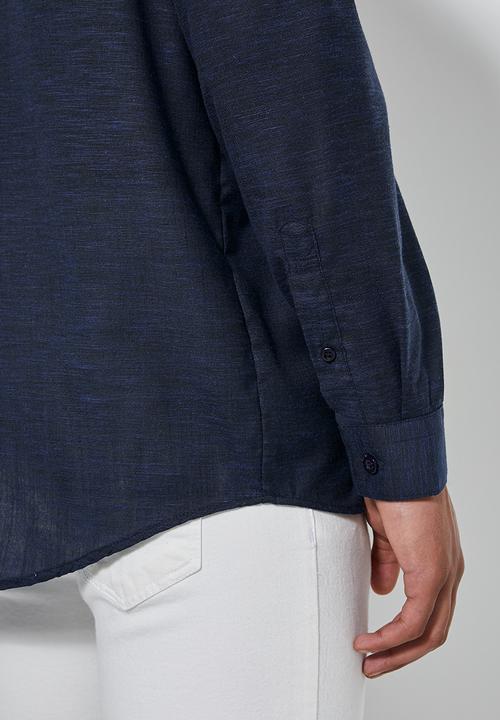 Superbalist - Barber regular fit long sleeve shirt - navy