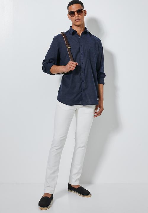 Superbalist - Barber regular fit long sleeve shirt - navy