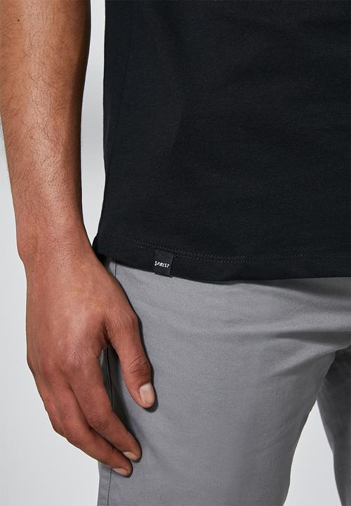 Superbalist - 3-Pack Barney longline curved hem tee - black