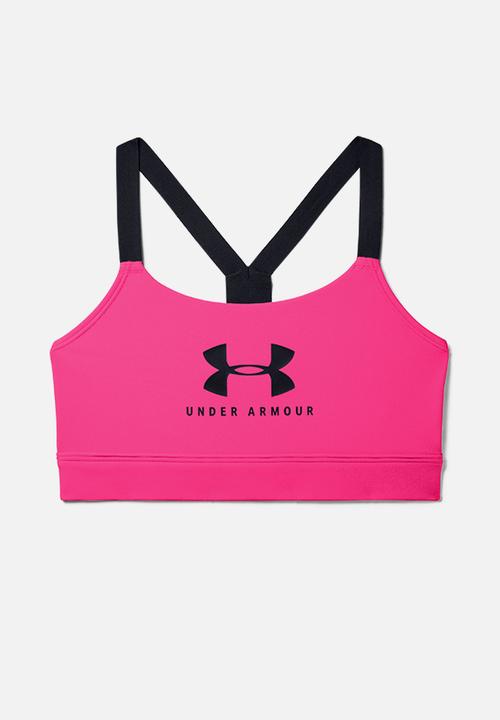 Under Armour - Armour mid impact graphic bra - pink
