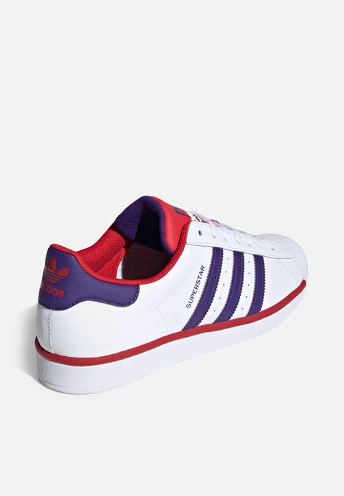 adidas Originals - Superstar - cloud white/purple/scarlet 