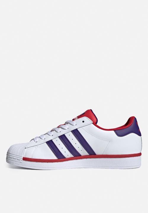 adidas Originals - Superstar - cloud white/purple/scarlet 