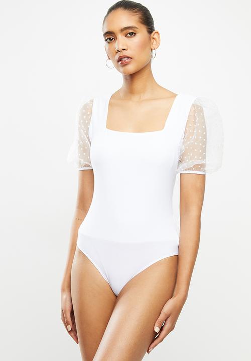 Blake - Square neck bodysuit - white 
