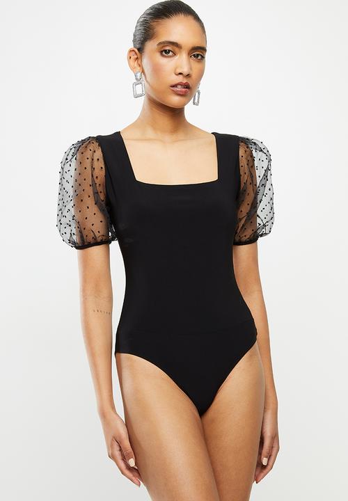Blake - Square neck bodysuit - black