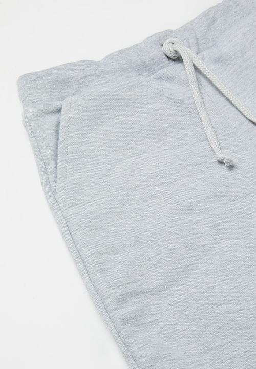 Pop Candy - Printed tee & fleece short set - black & grey 