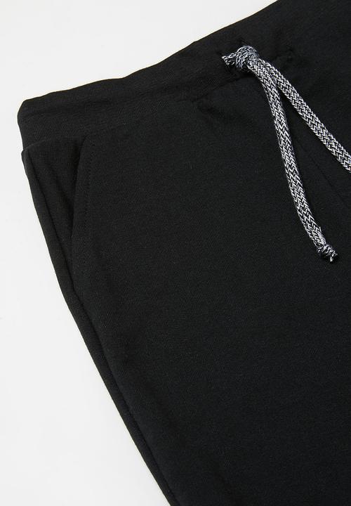Pop Candy - Printed tee & fleece shorts set - grey & black 