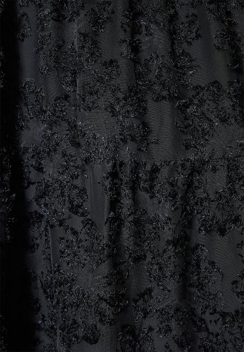 Superbalist - Babydoll tiered dress with special fabric - black
