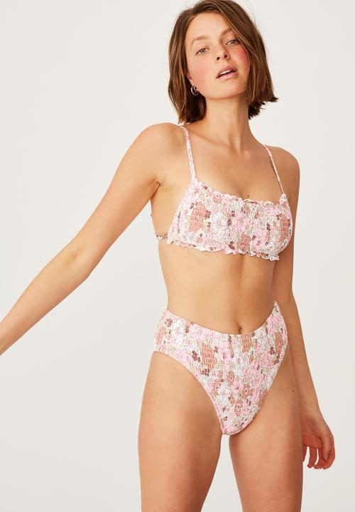 Cotton On - Backless ruffle bikini top - multi 
