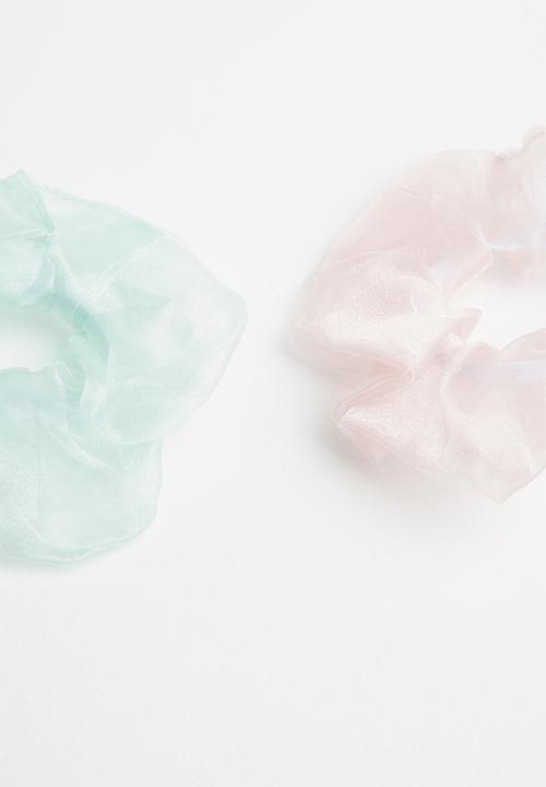 Superbalist - 2 pack scrunchie set- mint & peach