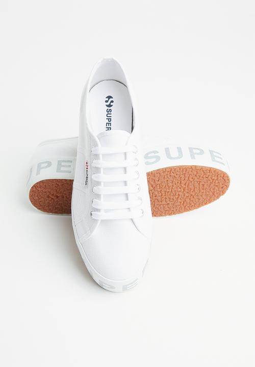 SUPERGA - 2790 glitter lettering platform - white silver