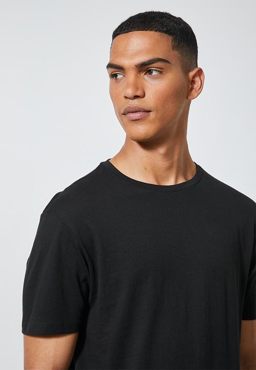 Superbalist - Barney longline curved hem tee - black