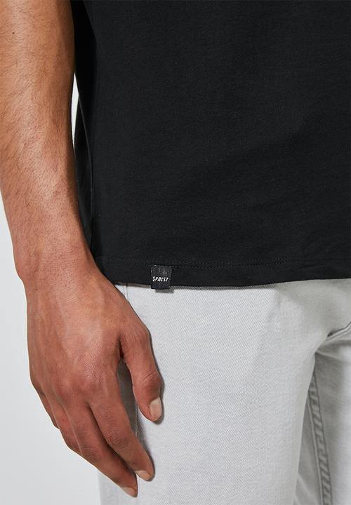 Superbalist - Barney longline curved hem tee - black