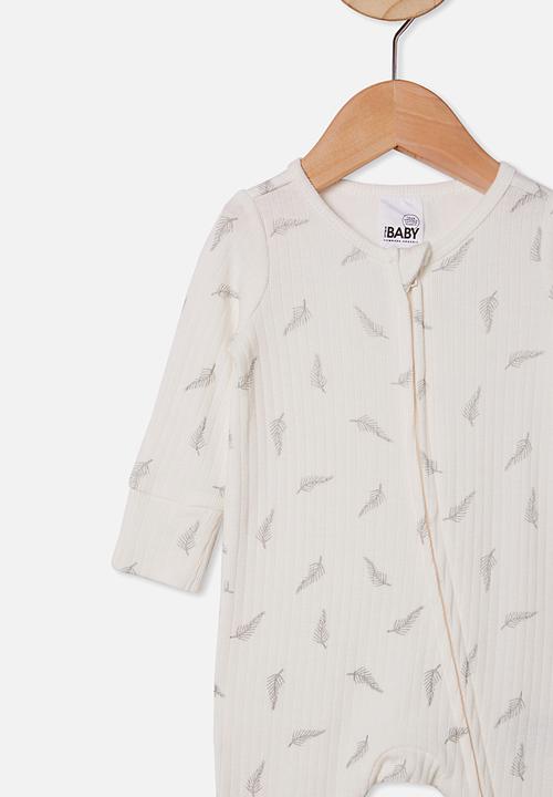 Cotton On - Organic newborn zip through romper - multi