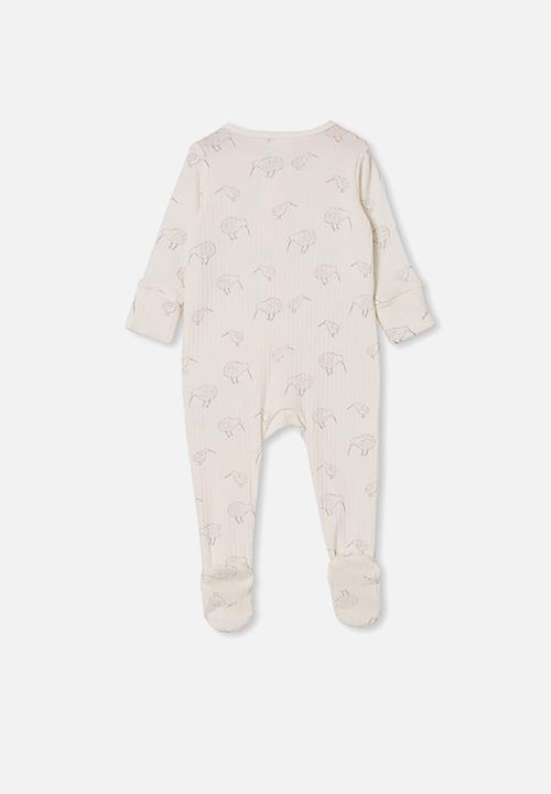 Cotton On - Organic newborn zip through romper - multi
